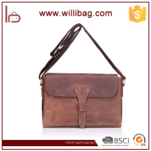 China Fábrica Melhor Preço Couro Genuíno Único Sacos de Bolsas de Escritório Laptop Messenger Bags